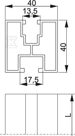 Profil din aluminiu PAL40H40/2,1 - 894621