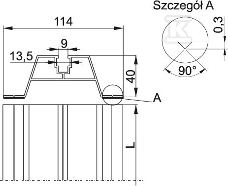 Aluminijumska montažna šina SMA40/033 - 890433