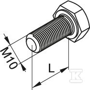 Șurub cu cap hexagonal A2 SSZ10x20E - 991020