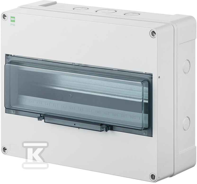 Rozváděč na omítku Elektro-Plast Nasielsk HERMETICA 1x12+4 moduly PE+N, kouřová dvířka IP65 1000V DC PV 2208-01