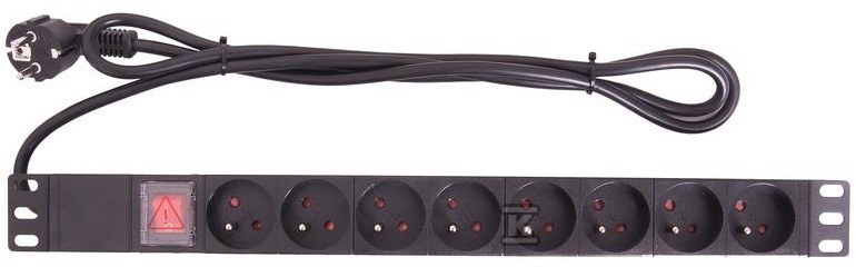 Power strip 8x230V, with switch - LZ1U8GW