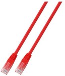 Patchcord RJ45 U/UTP kat. 5e PVC CCA czerwony 0,25m