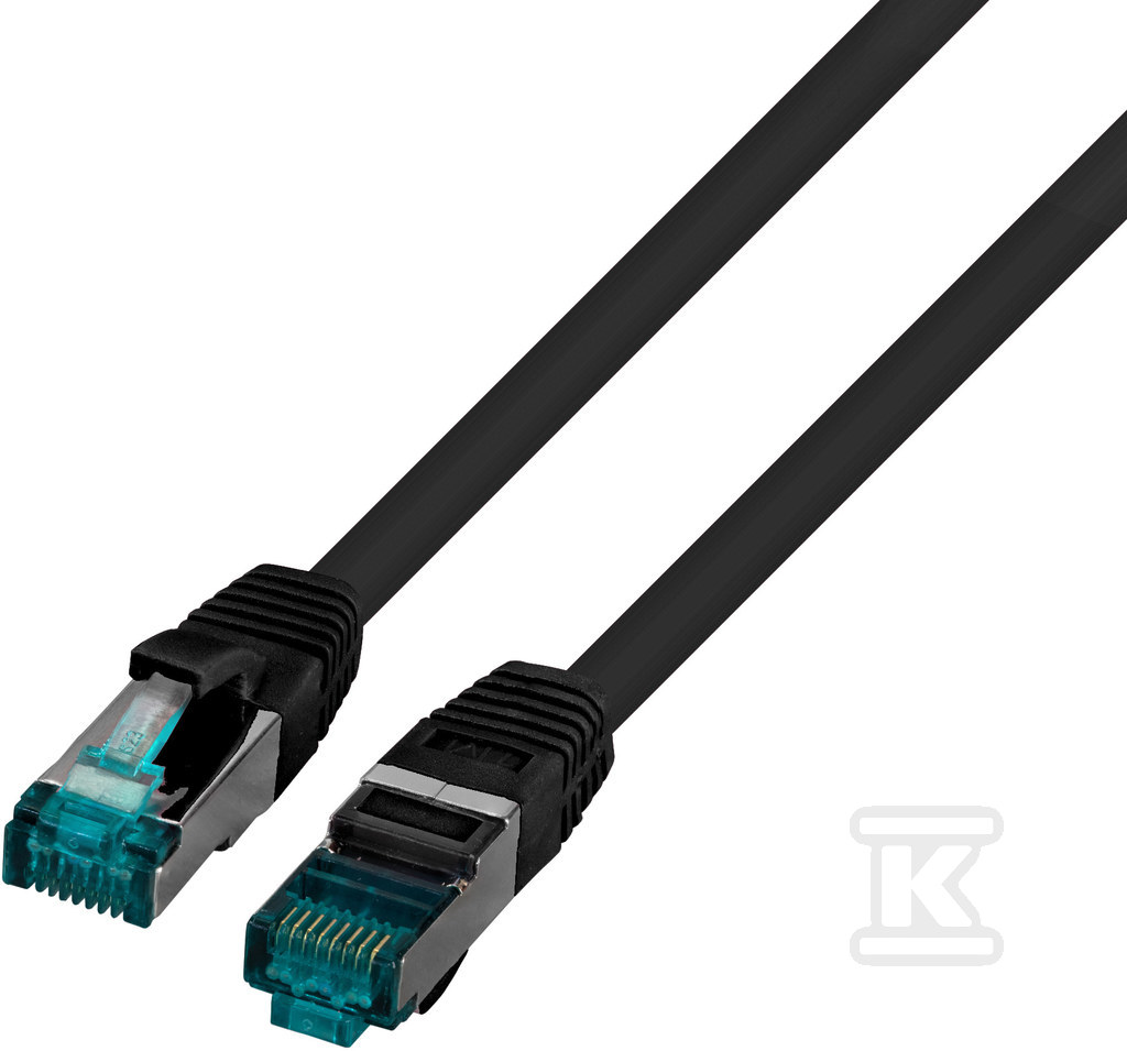 Patchcord RJ45 S/FTP kat. 6A LSZH - PC-6ASFTPLSZH-BK0.5