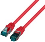 Patchcord RJ45 S/FTP kat. 6A LSZH czerwony 0,15m