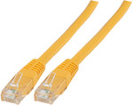 Patchcord RJ45 U/UTP kat. 6 PVC CCA żółty 0,25m