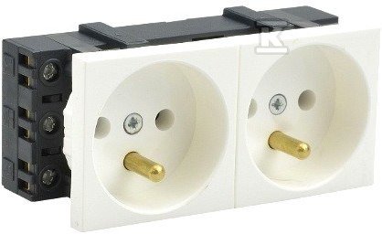 Gniazdo elektryczne SecurityNet bez blokady 2x230V, białe WP45X4575