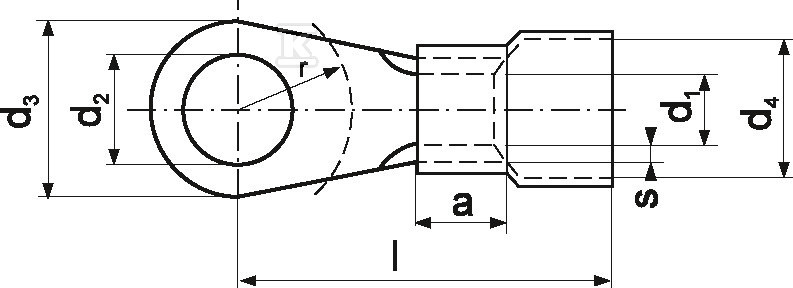 Verzinnter Ringkabelschuh KOE 8-10/100 - KOE_8-10/100