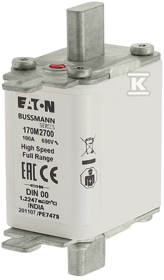 Wkładka szybka, 100 A, AC 690 V, DIN - 170M2700