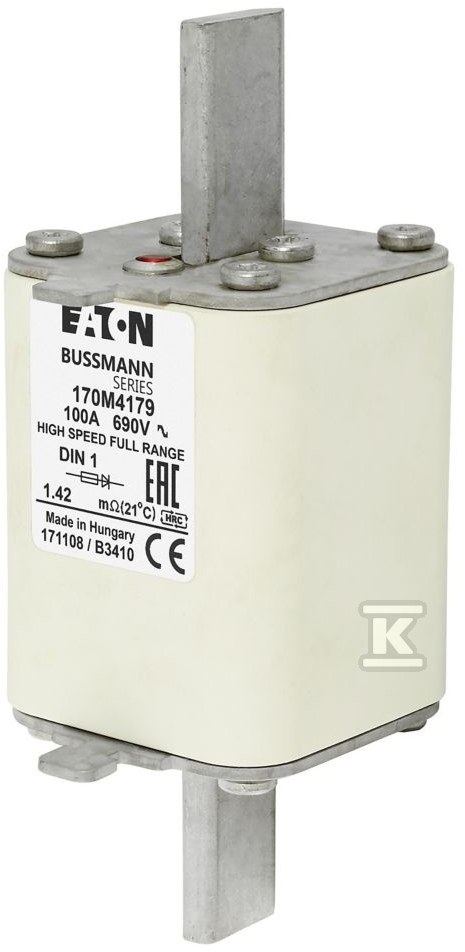 Wkładka szybka, 100 A, AC 690 V, DIN 1, - 170M4179