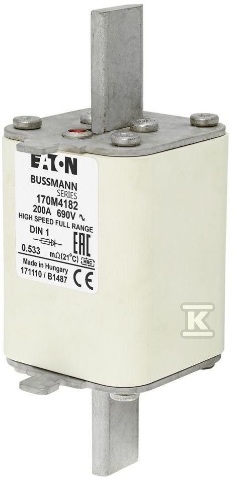 Wkładka szybka, 200 A, AC 690 V, DIN 1, - 170M4182