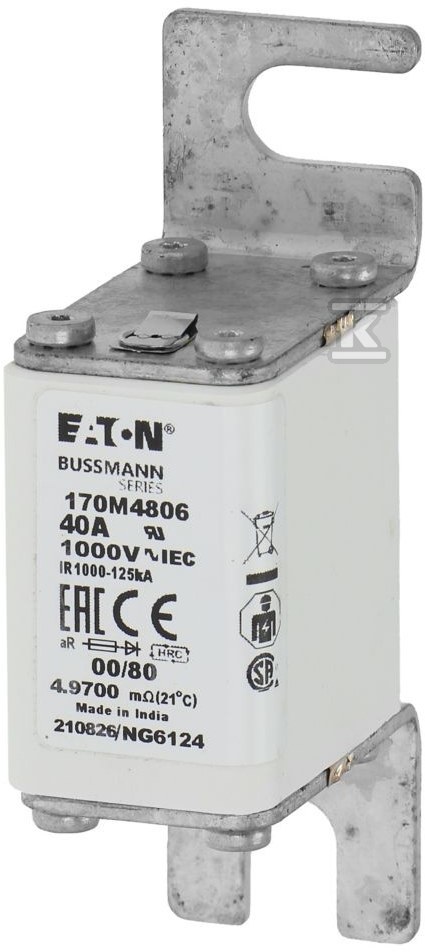 Wkładka szybka, 40 A, AC 1000 V, - 170M4806
