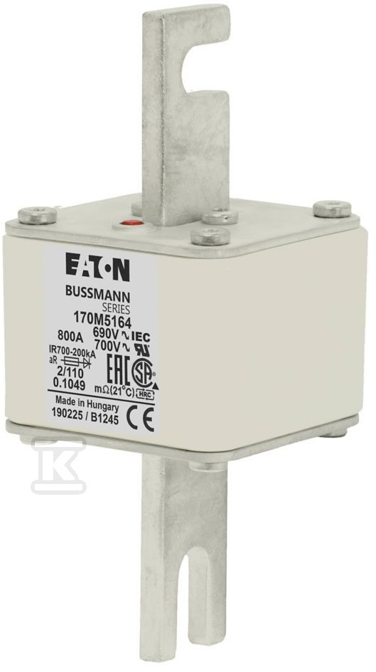 Wkładka szybka, 800 A, AC 690 V, DIN 2, - 170M5164