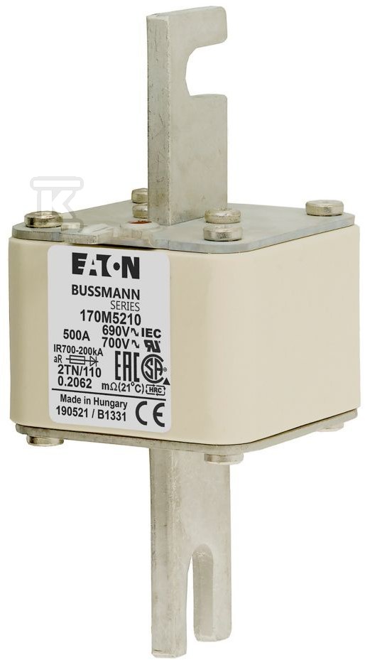 Wkładka szybka, 500 A, AC 690 V, DIN 2, - 170M5210