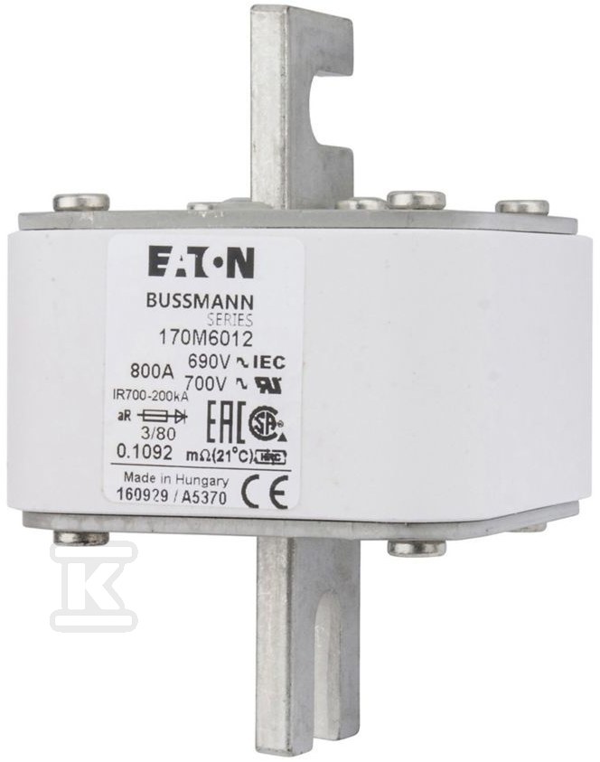Wkładka szybka, 800 A, AC 690 V, DIN 3, - 170M6012