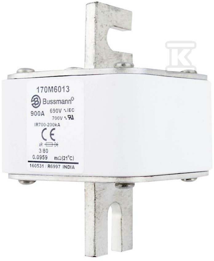 Wkładka szybka, 900 A, AC 690 V, DIN 3, - 170M6013