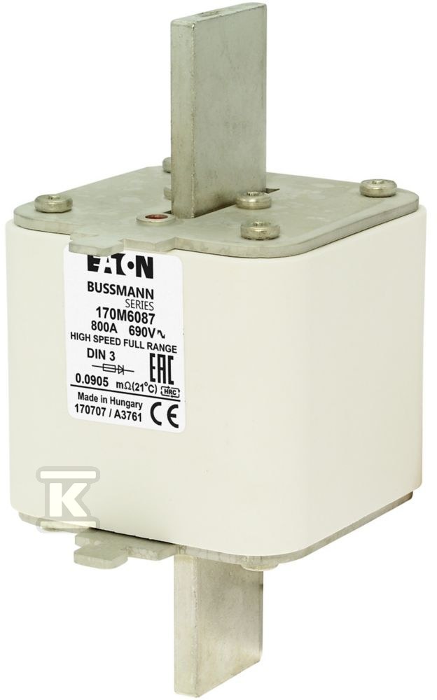 Wkładka szybka, 800 A, AC 690 V, DIN 3, - 170M6087