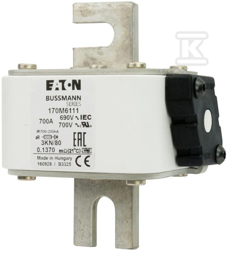 Wkładka szybka, 700 A, AC 690 V, DIN 3, - 170M6111