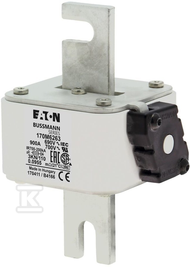 Wkładka szybka, 900 A, AC 690 V, DIN 3, - 170M6263