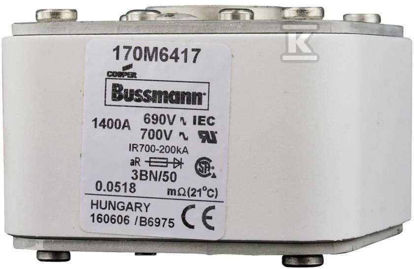 Wkładka szybka, 1400 A, AC 690 V, - 170M6417