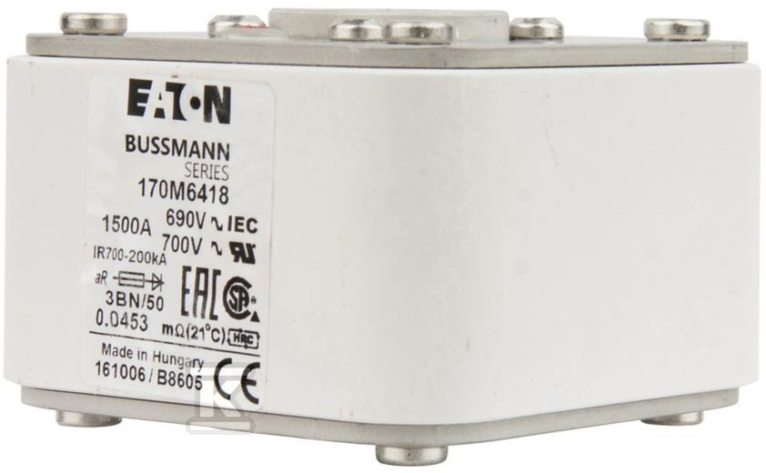 Wkładka szybka, 1500 A, AC 690 V, - 170M6418