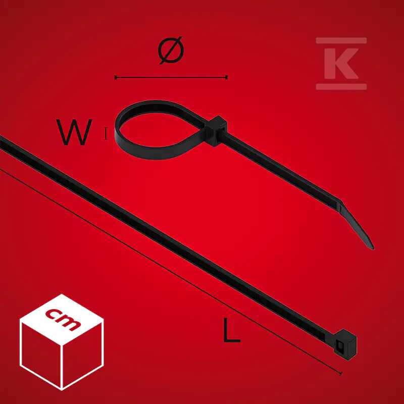 Opaska kablowa czarna (CT) PA-66 - 222695