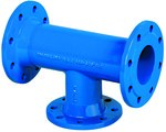 Flanged tee DN80x50, PN10, for water, GJL-gray cast iron