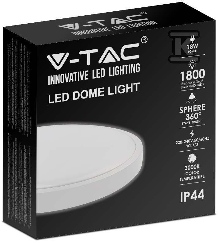 Plafon V-TAC 18W LED Okrągły IP44 23cm - 7615