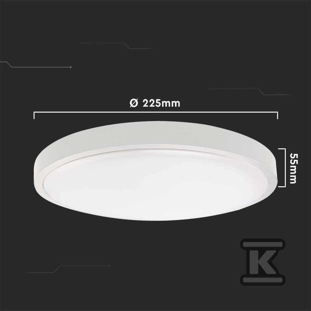 Plafon V-TAC 18W LED Okrągły IP44 23cm - 7615