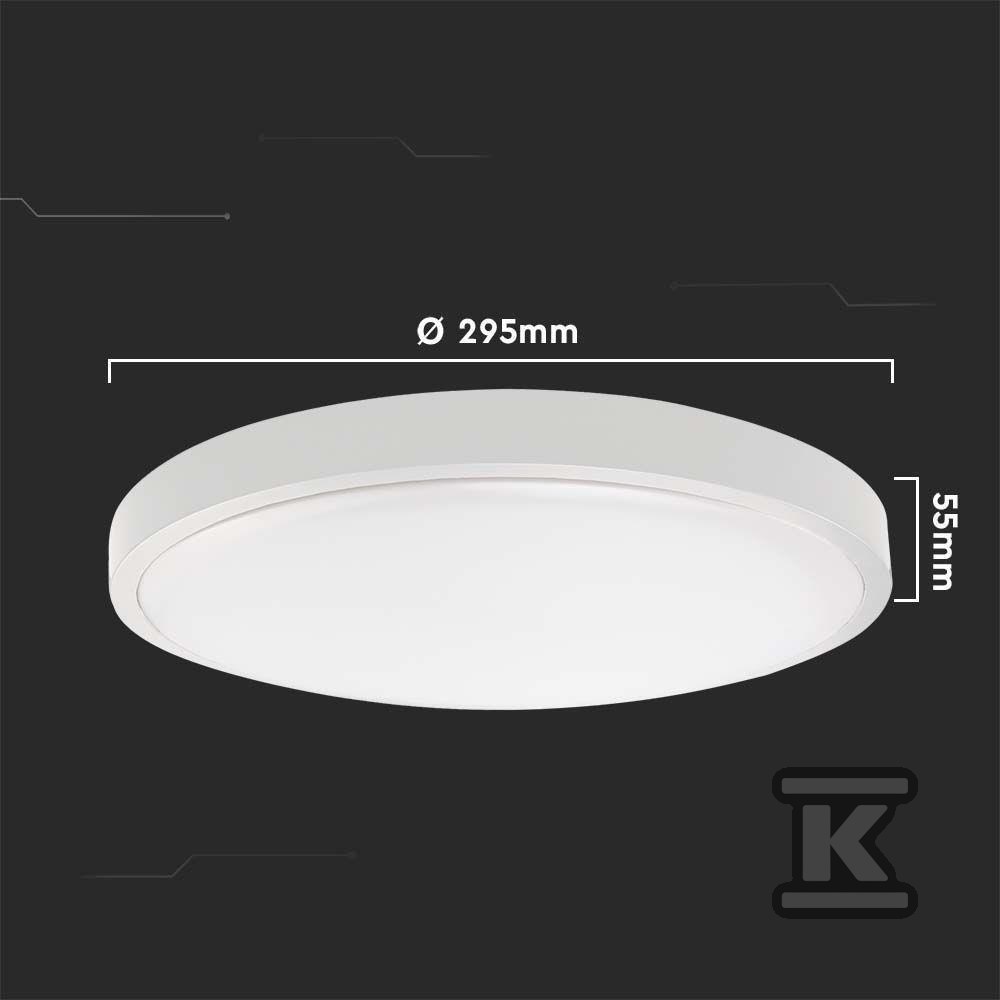 Plafon V-TAC 24W LED Okrągły IP44 30cm - 7618