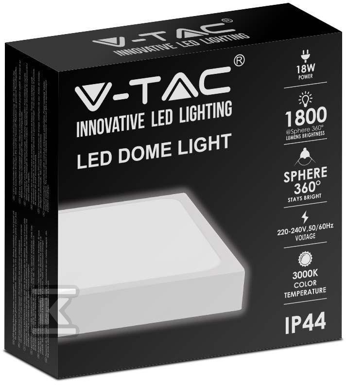 Plafon V-TAC 18W LED Kwadrat IP44 - 7624