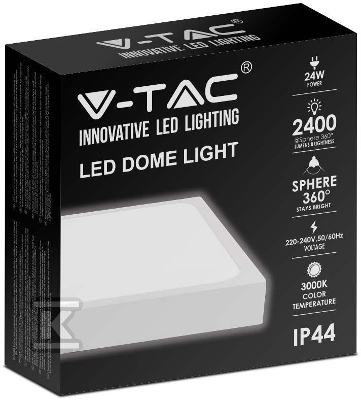 V-TAC 24W LED Square Ceiling Lamp IP44 - 7627