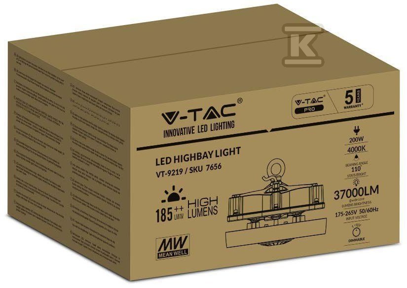 High Bay LED svítidlo V-TAC MEANWELL - 7656