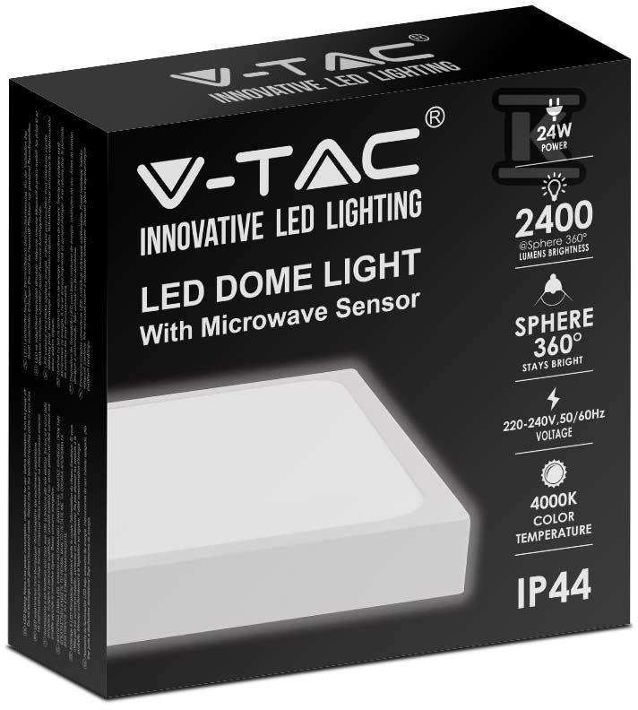 V-TAC 24W LED Square Ceiling Lamp IP44 - 7667