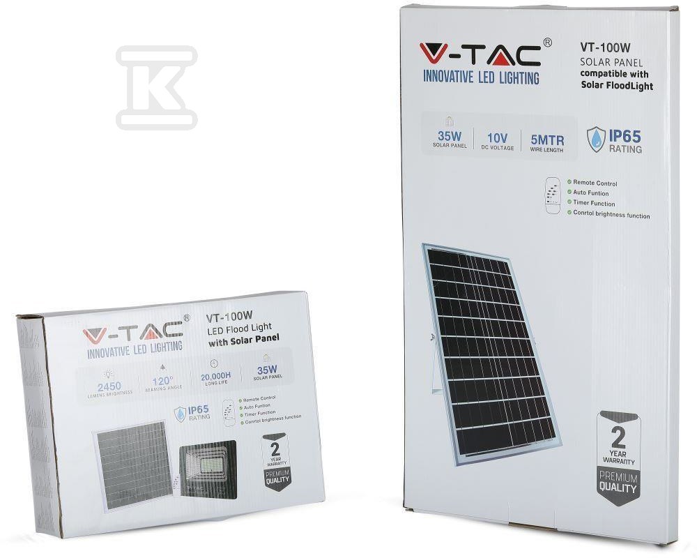 V-TAC 35V crni LED solarni projektor - 8576