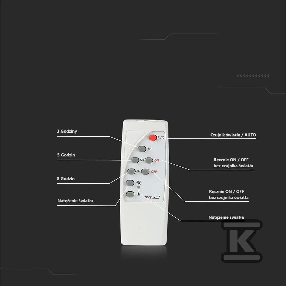 V-TAC 35V crni LED solarni projektor - 8576