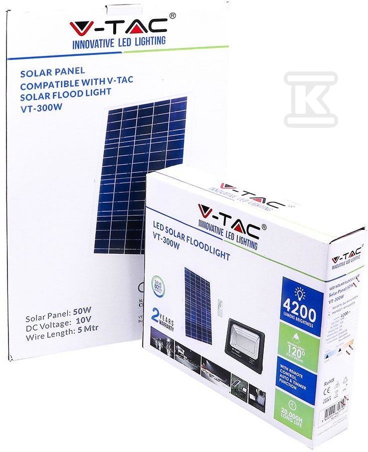 Projektor LED Solarny V-TAC 50W Czarny - 8578