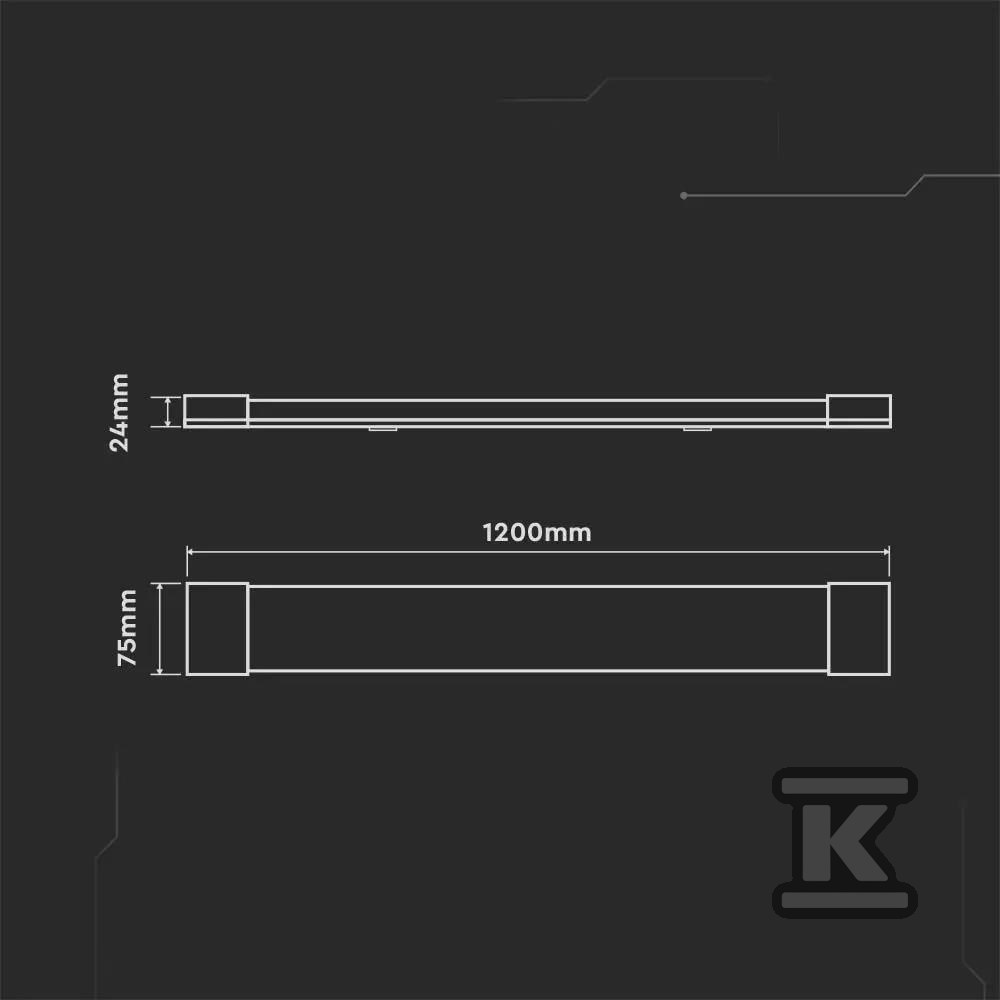 Linear LED luminaire VT-8-40 40W 120cm - 20351