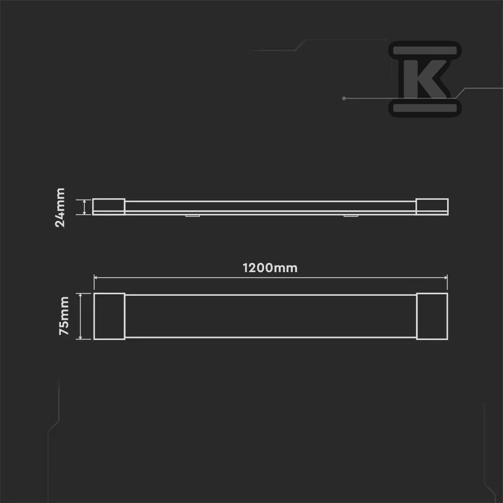 V-TAC 40W LED linear surface-mounted - 20352