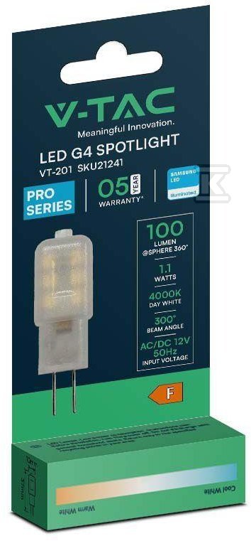 V-TAC LED bulb SAMSUNG CHIP 1.1W G4 - 21240