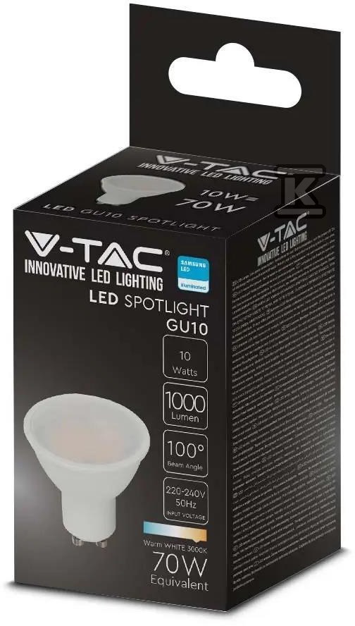 V-TAC LED žárovka SAMSUNG CHIP GU10 10W - 21878