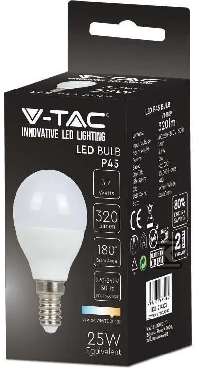 V-TAC LED sijalica 3.7V E14 Ball P45 - 214123