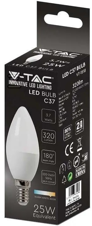 Żarówka LED V-TAC 3,7W E14 Świeczka - 214166