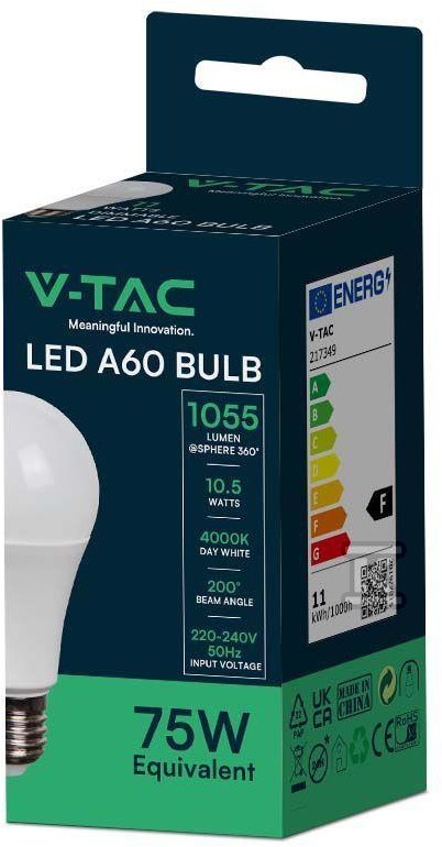 Żarówka LED V-TAC 10,5W E27 A60 - 217349