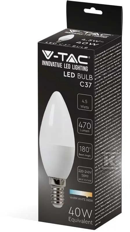 V-TAC LED bulb 4.5W E14 VT-1855 candle - 2142151