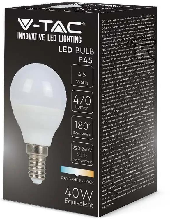 Żarówka LED V-TAC 4,5W E14 P45 Kulka - 2142501