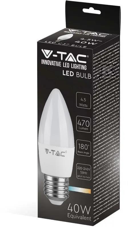 V-TAC LED bulb 4.5W E27 VT-1821 candle - 2143421