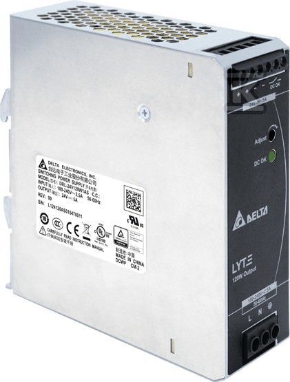 Zasilacz 24V 5A 120W na szynę DIN DELTA - DRL-24V120W1AS