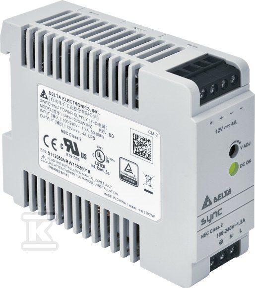 Zasilacz na szynę DIN 12V 4,16A 50W - DRS-12V50W1NR