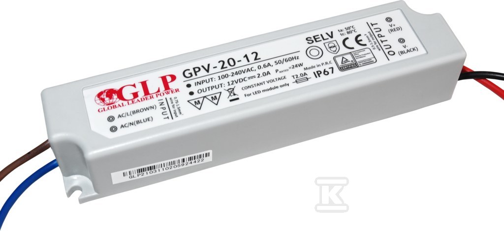 GLP LED power supply 12V 2A 20W - GPV-20-12