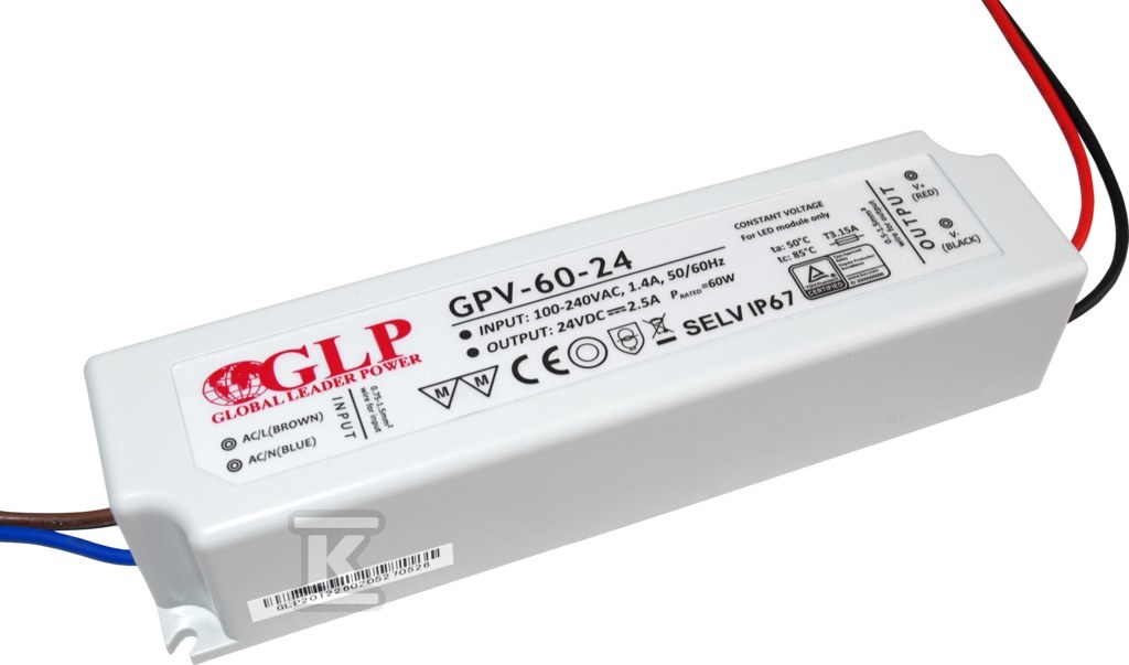 GLP LED power supply 24V 2.5A 60W - GPV-60-24